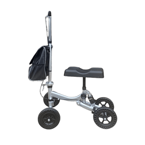 Compact Knee scooter side view with basket