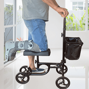 person using a knee scooter